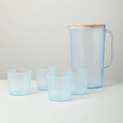 3L Acrylic Beverage Pitcher And Cup Set Blue - Hearth & Hand™ With Magnolia -Dream house GUEST 049aa24b 4a29 49e1 a9d4 4fa441471f14