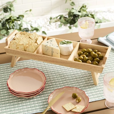 19" Foldable Wood Serving Tray Brown - Hearth & Hand™ With Magnolia 1 19" Foldable Wood Serving Tray Brown - Hearth & Hand™ With Magnolia