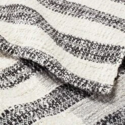Contrast Edge Stripe Throw Blanket Railroad Gray/Cream - Hearth & Hand™ With Magnolia -Dream house GUEST 0a74bc6c 6488 48cf 9a5e 7202f8c219e4