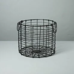 Round Wire Storage Basket With Handles Black - Hearth & Hand™ With Magnolia -Dream house GUEST 120e63a7 77b2 4fd8 a437 cab6653b0a86