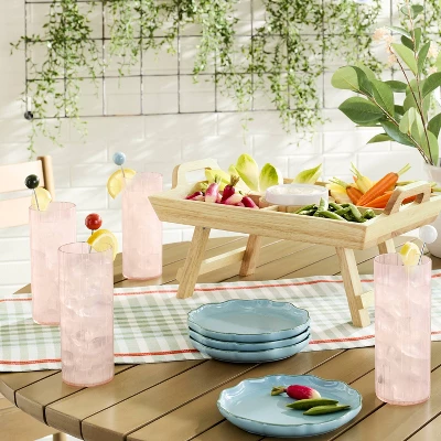 11"x16" Wood Serving Tray With Ceramic Bowl Insert Brown/Cream - Hearth & Hand™ With Magnolia 1 11"x16" Wood Serving Tray With Ceramic Bowl Insert Brown/Cream - Hearth & Hand™ With Magnolia