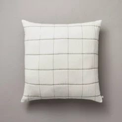 26"x26" Grid Lines Matelassé Euro Bed Pillow - Hearth & Hand™ With Magnolia -Dream house GUEST 1cfc430c 3527 48f7 9177 6aa536143abe