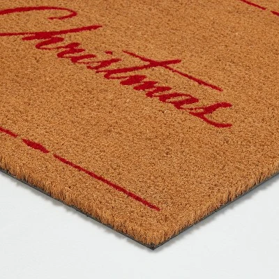 Merry Christmas Coir Doormat Tan/Red - Hearth & Hand™ With Magnolia 2 Merry Christmas Coir Doormat Tan/Red - Hearth & Hand™ With Magnolia - Image 2