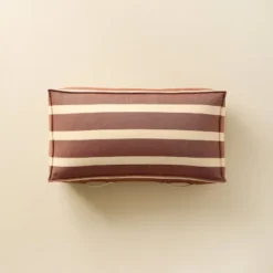 44"x22"x10" Cabana Stripe Outdoor Patio Cushioned Bench Brown/Natural - Hearth & Hand™ With Magnolia