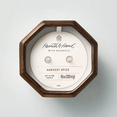 Octagonal Ceramic Harvest Spice Fall Jar Candle Metallic Bronze - Hearth & Hand™ With Magnolia 2 Octagonal Ceramic Harvest Spice Fall Jar Candle Metallic Bronze - Hearth & Hand™ With Magnolia - Image 2