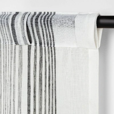 Vertical Stripe Curtain Sheer Gray/Cream - Hearth & Hand™ With Magnolia 5 Vertical Stripe Curtain Sheer Gray/Cream - Hearth & Hand™ With Magnolia - Image 5