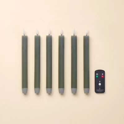 6pk Ribbed Flameless Taper Candles - Hearth & Hand™ With Magnolia 3 6pk Ribbed Flameless Taper Candles - Hearth & Hand™ With Magnolia - Image 3