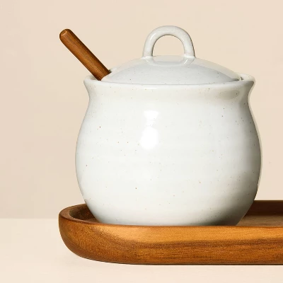 5pc Flared Brim Stoneware Salt & Pepper Cellar Set Vintage Cream - Hearth & Hand™ With Magnolia 2 5pc Flared Brim Stoneware Salt & Pepper Cellar Set Vintage Cream - Hearth & Hand™ With Magnolia - Image 2