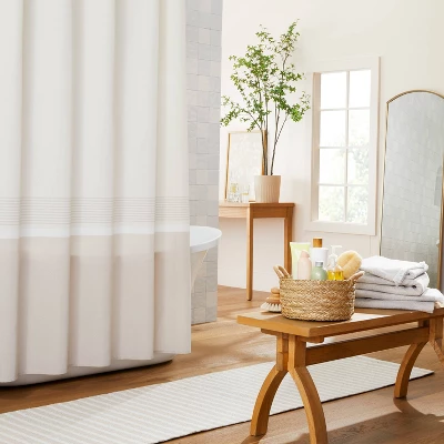 Color Block Striped Woven Shower Curtain - Hearth & Hand™ With Magnolia 2 Color Block Striped Woven Shower Curtain - Hearth & Hand™ With Magnolia - Image 2