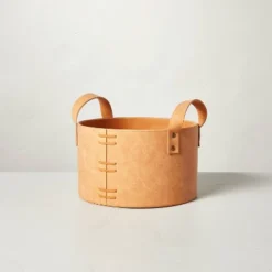 Faux Leather Storage Bin Camel Brown - Hearth & Hand™ With Magnolia -Dream house GUEST 44d96e68 729c 45be 9c1d 095880db7830