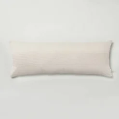16"x42" Slub Center Stripe Oversized Lumbar Bed Pillow - Hearth & Hand™ With Magnolia -Dream house GUEST 59c94da2 2910 417b 9717 22b1103abb33