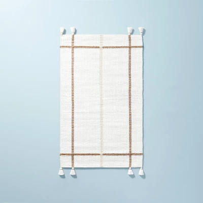 Bold Cross Stripes Tassel Rug Cream/Tan - Hearth & Hand™ With Magnolia 6 Bold Cross Stripes Tassel Rug Cream/Tan - Hearth & Hand™ With Magnolia - Image 6