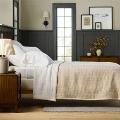 Textured Grid Coverlet Beige - Hearth & Hand™ With Magnolia