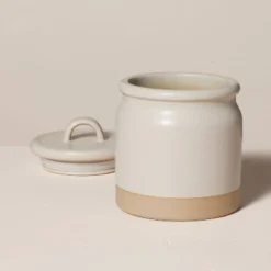 Dry Goods Stoneware Crock Canister Warm Gray/Clay - Hearth & Hand™ With Magnolia -Dream house GUEST 783827b2 e2af 4d5b acc8 84432284eebb