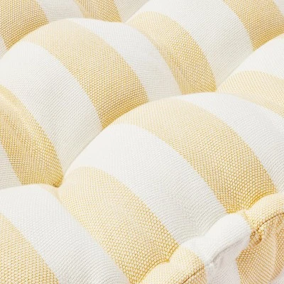 Bold Stripe Indoor/Outdoor French Floor Cushion Gold/Cream - Hearth & Hand™ With Magnolia 2 Bold Stripe Indoor/Outdoor French Floor Cushion Gold/Cream - Hearth & Hand™ With Magnolia - Image 2