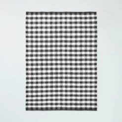 Textured Gingham Indoor/Outdoor Woven Area Rug Dark Gray/Cream - Hearth & Hand™ With Magnolia -Dream house GUEST 7fa14ad2 ed86 4558 a2fa 0f697f0eabed