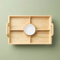 11"x16" Wood Serving Tray With Ceramic Bowl Insert Brown/Cream - Hearth & Hand™ With Magnolia 9 11"x16" Wood Serving Tray With Ceramic Bowl Insert Brown/Cream - Hearth & Hand™ With Magnolia -Dream house GUEST 8cf4287e 80bb 40c4 80a5 bccdbb733978