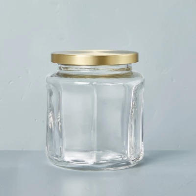 Sculpted Glass Canister Clear/Brass - Hearth & Hand™ With Magnolia 5 Sculpted Glass Canister Clear/Brass - Hearth & Hand™ With Magnolia - Image 5
