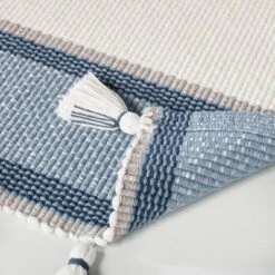 20" X 32" Color Block Stripe Tassels Bath Rug Faded Blue/White - Hearth & Hand™ With Magnolia 5 20" X 32" Color Block Stripe Tassels Bath Rug Faded Blue/White - Hearth & Hand™ With Magnolia -Dream house GUEST 965eb334 1e31 467e 9a9f 35ffecd97d72