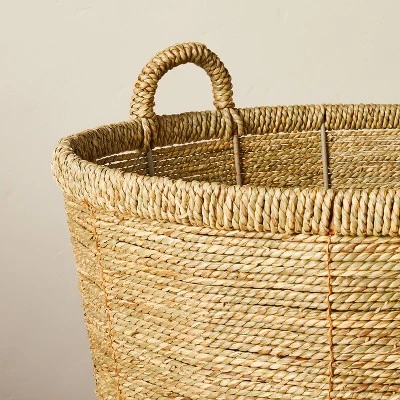 14"x18" Woven Floor Basket - Hearth & Hand™ With Magnolia 2 14"x18" Woven Floor Basket - Hearth & Hand™ With Magnolia - Image 2