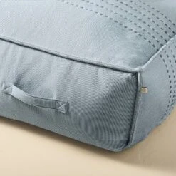 44"x22"x10 Rib Stripe Woven Chambray Outdoor Patio Cushioned Bench Blue - Hearth & Hand™ With Magnolia -Dream house GUEST 9d60275c b9a9 4ec1 9ed9 2707c956cba3