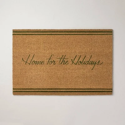 Home For The Holidays Coir Christmas Doormat Tan/Evergreen - Hearth & Hand™ With Magnolia 4 Home For The Holidays Coir Christmas Doormat Tan/Evergreen - Hearth & Hand™ With Magnolia - Image 4
