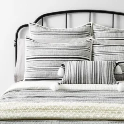 Textured Stripe Pillow Sham Dark Gray/Cream - Hearth & Hand With Magnolia 7 Textured Stripe Pillow Sham Dark Gray/Cream - Hearth & Hand With Magnolia -Dream house GUEST a0f8fe96 7ab4 46c3 ad09 b2250acbb400