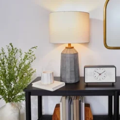 Carved Ceramic Table Lamp Dark Gray (Includes LED Light Bulb) - Hearth & Hand™ With Magnolia -Dream house GUEST a46bfd2c 5e9b 4152 a76f 8481e7b67a1c