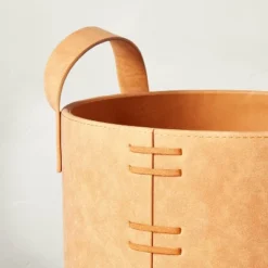Faux Leather Storage Bin Camel Brown - Hearth & Hand™ With Magnolia -Dream house GUEST a690a4f2 fdff 45a8 bfee d68985dd8506