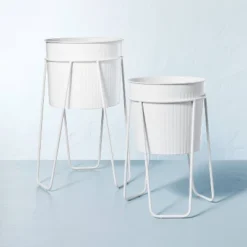 Powder-Coated Metal Planter White - Hearth & Hand™ With Magnolia -Dream house GUEST a76d978f dc8a 425b b1df a4a260c6b670