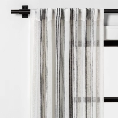 Vertical Stripe Curtain Sheer Gray/Cream - Hearth & Hand™ With Magnolia 7 Vertical Stripe Curtain Sheer Gray/Cream - Hearth & Hand™ With Magnolia - Image 7