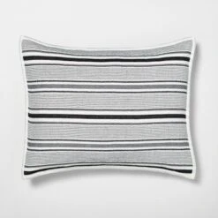 Textured Stripe Pillow Sham Dark Gray/Cream - Hearth & Hand With Magnolia 8 Textured Stripe Pillow Sham Dark Gray/Cream - Hearth & Hand With Magnolia -Dream house GUEST b0608181 3b6d 4688 8af4 76eb9e213a88