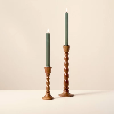 6pk Ribbed Flameless Taper Candles - Hearth & Hand™ With Magnolia 2 6pk Ribbed Flameless Taper Candles - Hearth & Hand™ With Magnolia - Image 2