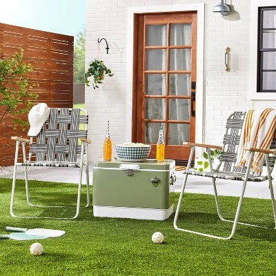 Hard-Sided 80can/54qt Two-Tone Cooler Green/Cream - Hearth & Hand™ With Magnolia 1 Hard-Sided 80can/54qt Two-Tone Cooler Green/Cream - Hearth & Hand™ With Magnolia