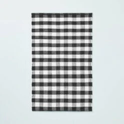 Textured Gingham Indoor/Outdoor Woven Area Rug Dark Gray/Cream - Hearth & Hand™ With Magnolia -Dream house GUEST c05f3439 a175 48da b02f 71e3468b8cdf