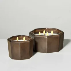 Octagonal Ceramic Autumn Cider Fall Jar Candle Metallic Bronze - Hearth & Hand™ With Magnolia -Dream house GUEST c2d76d0f 821b 4b02 b2fe 1a79665ccca4
