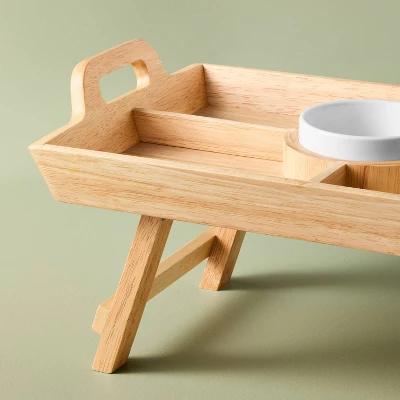 11"x16" Wood Serving Tray With Ceramic Bowl Insert Brown/Cream - Hearth & Hand™ With Magnolia 4 11"x16" Wood Serving Tray With Ceramic Bowl Insert Brown/Cream - Hearth & Hand™ With Magnolia - Image 4