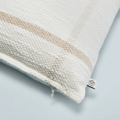 12"x30" Open Grid Lines Lumbar Throw Pillow Cream/Taupe - Hearth & Hand™ With Magnolia 3 12"x30" Open Grid Lines Lumbar Throw Pillow Cream/Taupe - Hearth & Hand™ With Magnolia - Image 3
