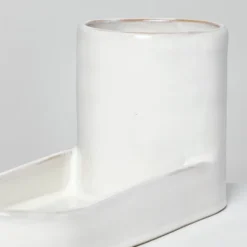 Stoneware Kitchen Sink Caddy Sour Cream - Hearth & Hand™ With Magnolia: Glazed Utensil & Sponge Organizer -Dream house GUEST d9205436 9a33 4b72 99d9 a75f8a91e641