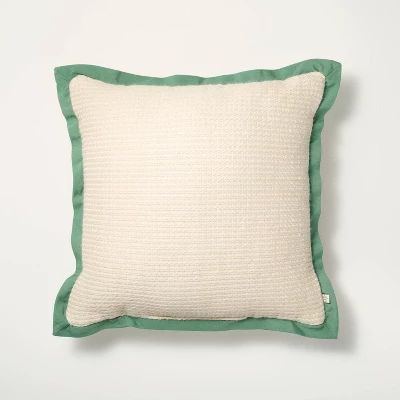 18"x18" Textured Woven Flange Detail Indoor/Outdoor Square Throw Pillow - Hearth & Hand™ With Magnolia 5 18"x18" Textured Woven Flange Detail Indoor/Outdoor Square Throw Pillow - Hearth & Hand™ With Magnolia - Image 5