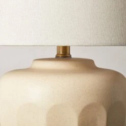 Faceted Ceramic Table Lamp Taupe/Cream (Includes LED Light Bulb) - Hearth & Hand™ With Magnolia -Dream house GUEST da8e631d bb1b 4505 abbc ceff25417c31