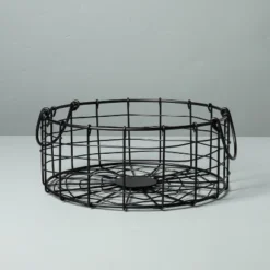 Round Wire Storage Basket With Handles Black - Hearth & Hand™ With Magnolia -Dream house GUEST db906be6 c2aa 4ee5 bb74 a0cff421c0e0