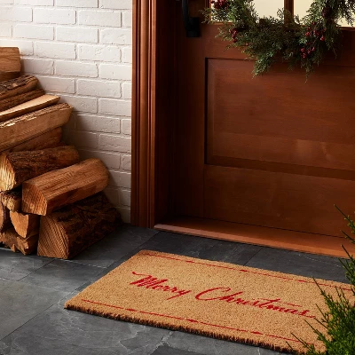 Merry Christmas Coir Doormat Tan/Red - Hearth & Hand™ With Magnolia 1 Merry Christmas Coir Doormat Tan/Red - Hearth & Hand™ With Magnolia