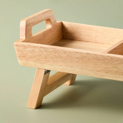 19" Foldable Wood Serving Tray Brown - Hearth & Hand™ With Magnolia 4 19" Foldable Wood Serving Tray Brown - Hearth & Hand™ With Magnolia - Image 4