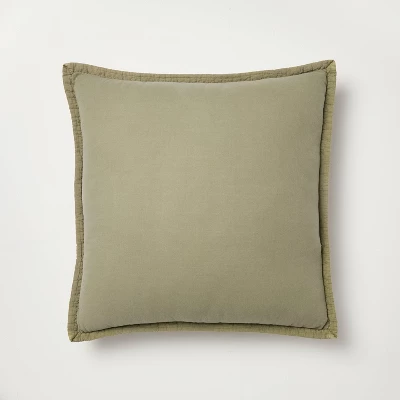 26"x26" Quilt Euro Square Throw Pillow Green - Hearth & Hand™ With Magnolia 2 26"x26" Quilt Euro Square Throw Pillow Green - Hearth & Hand™ With Magnolia - Image 2