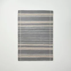 Wool Blend Variegated Stripe Area Rug Dark Gray - Hearth & Hand™ With Magnolia -Dream house GUEST ed90b234 077e 454c 8d98 a788492a1a64