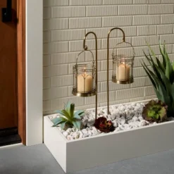 2ct Outdoor Stake Candle Lantern - Hearth & Hand™ With Magnolia